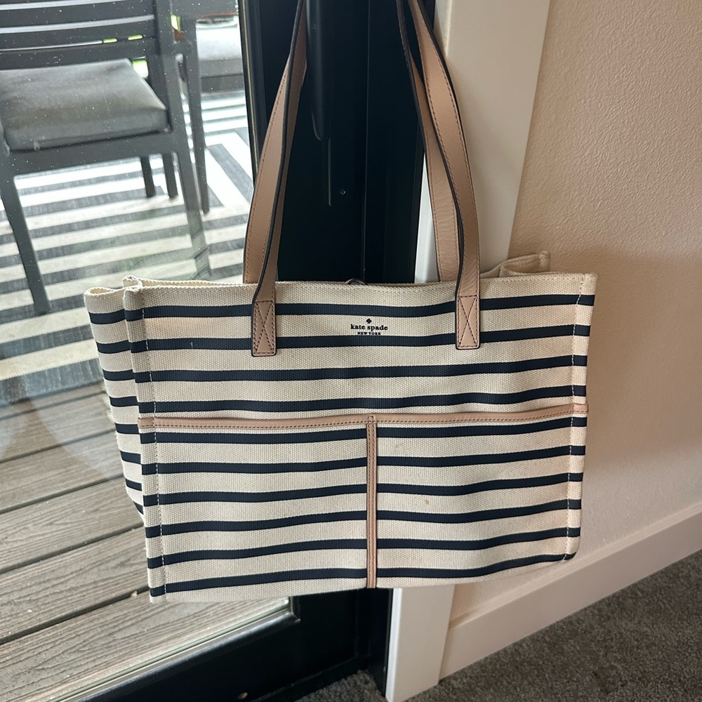 Kate Spade Navy and Cream Striped Tote